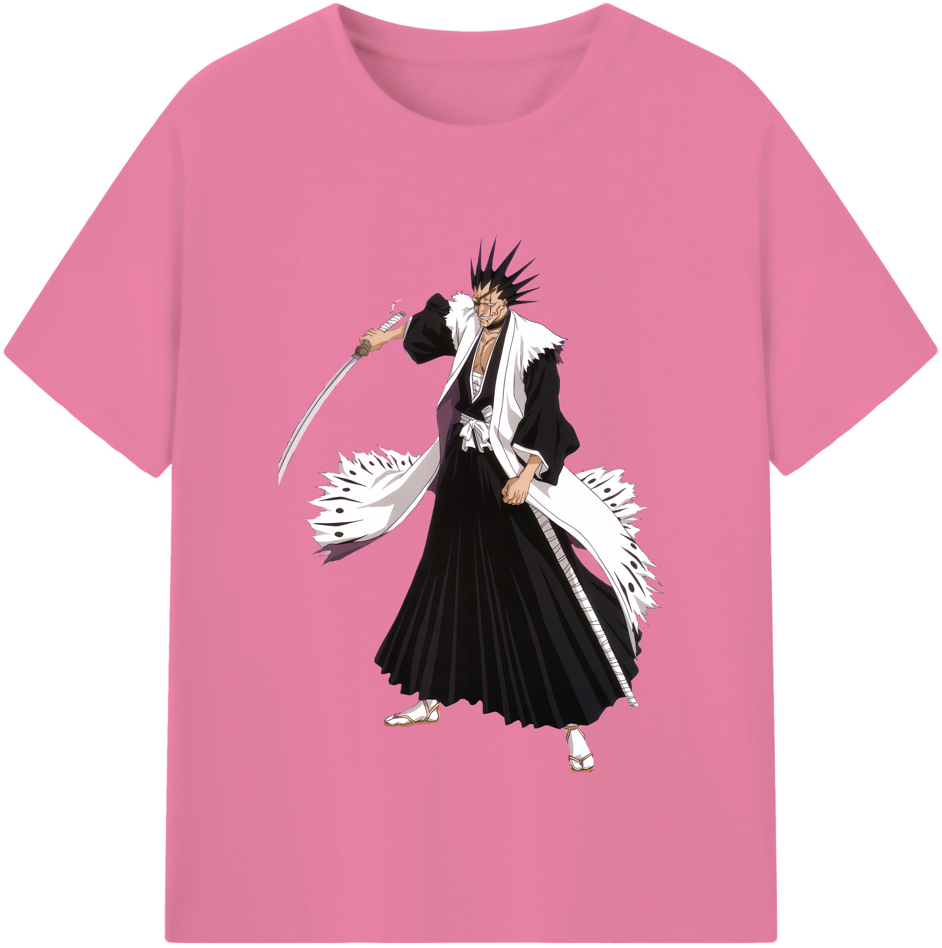 （画像用） ブリーチ ざらき けんぱち BLEACH Zaraki Kenpachi 綿100％半袖Tシャツ（フロントプリント）
